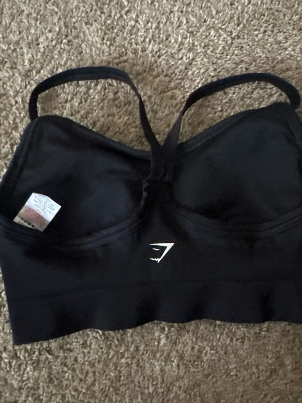 Gym Shark Black Seamless Racerback Sports Bralette - Picture 2 of 5